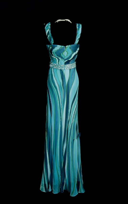 Elegant Straps Sheath Long Prom Dresses Chiffon Sleeveless Evening Dresses Turquoise Mother of Bride Dress DP04268