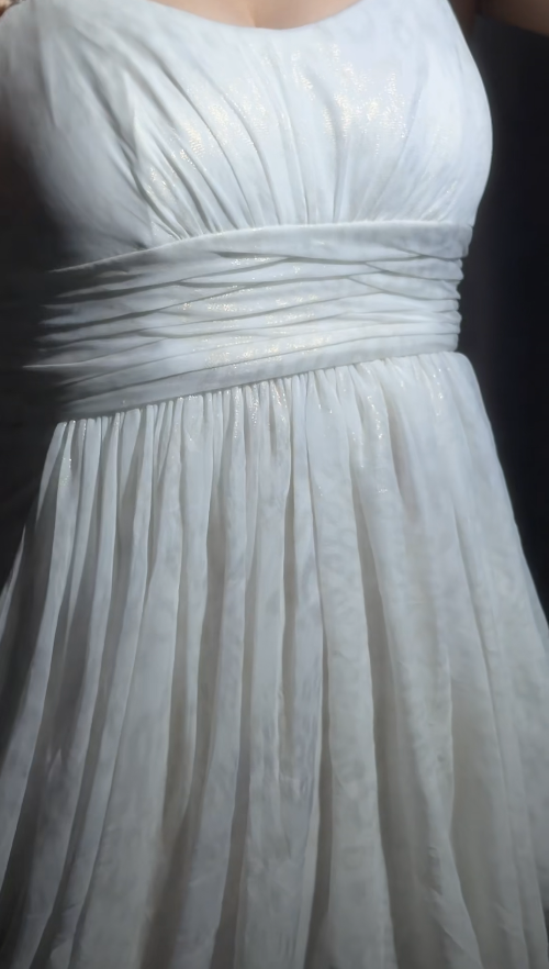 Chic Sheath Evening Dresses Chiffon White Long Prom Dresses Sleeveless Brithday Dresses DP04586