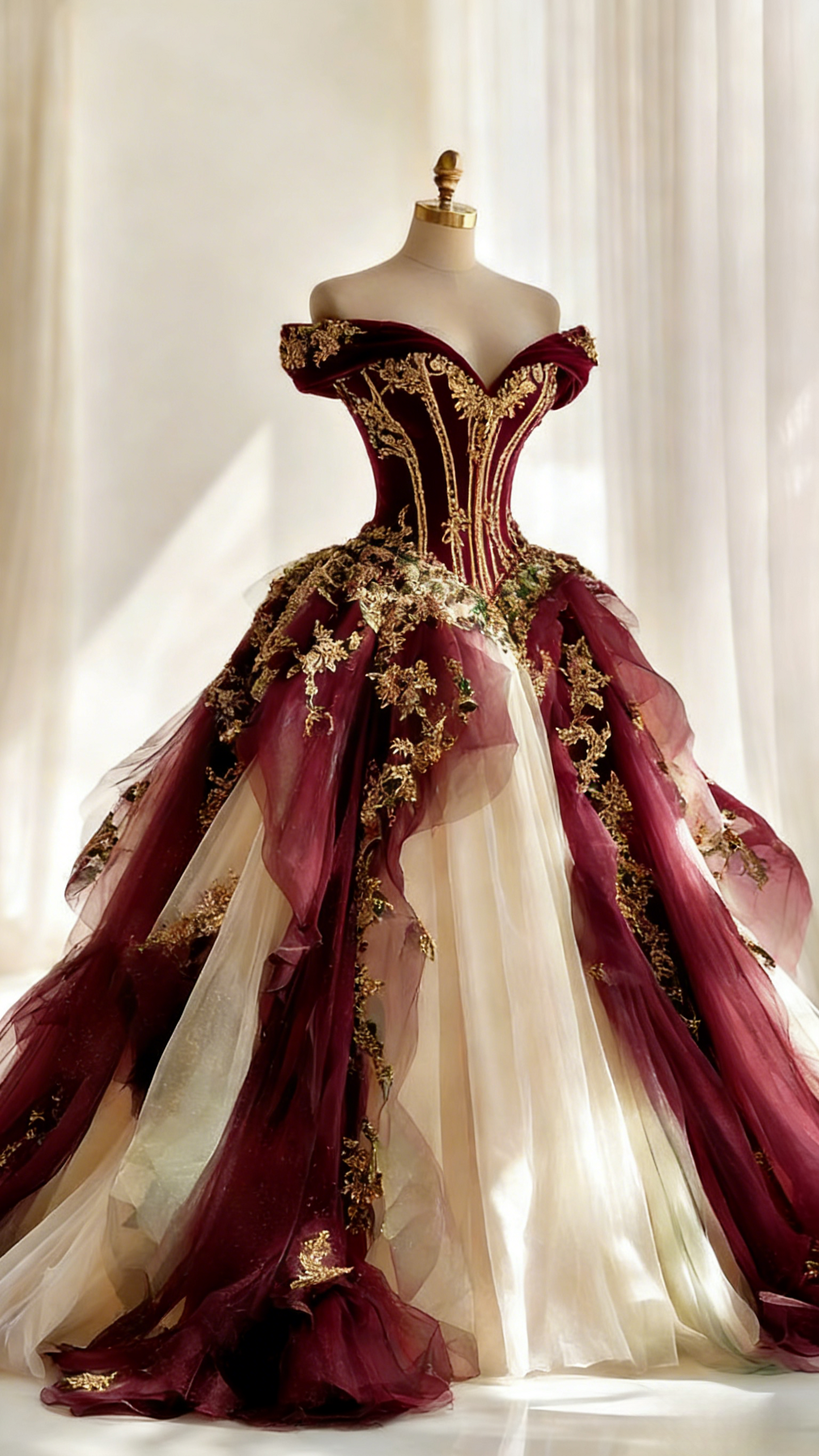 Cute Burgundy Long Prom Dress Tulle A-Line Evening Dress Cup Sleeves Birthday Dress DP05017