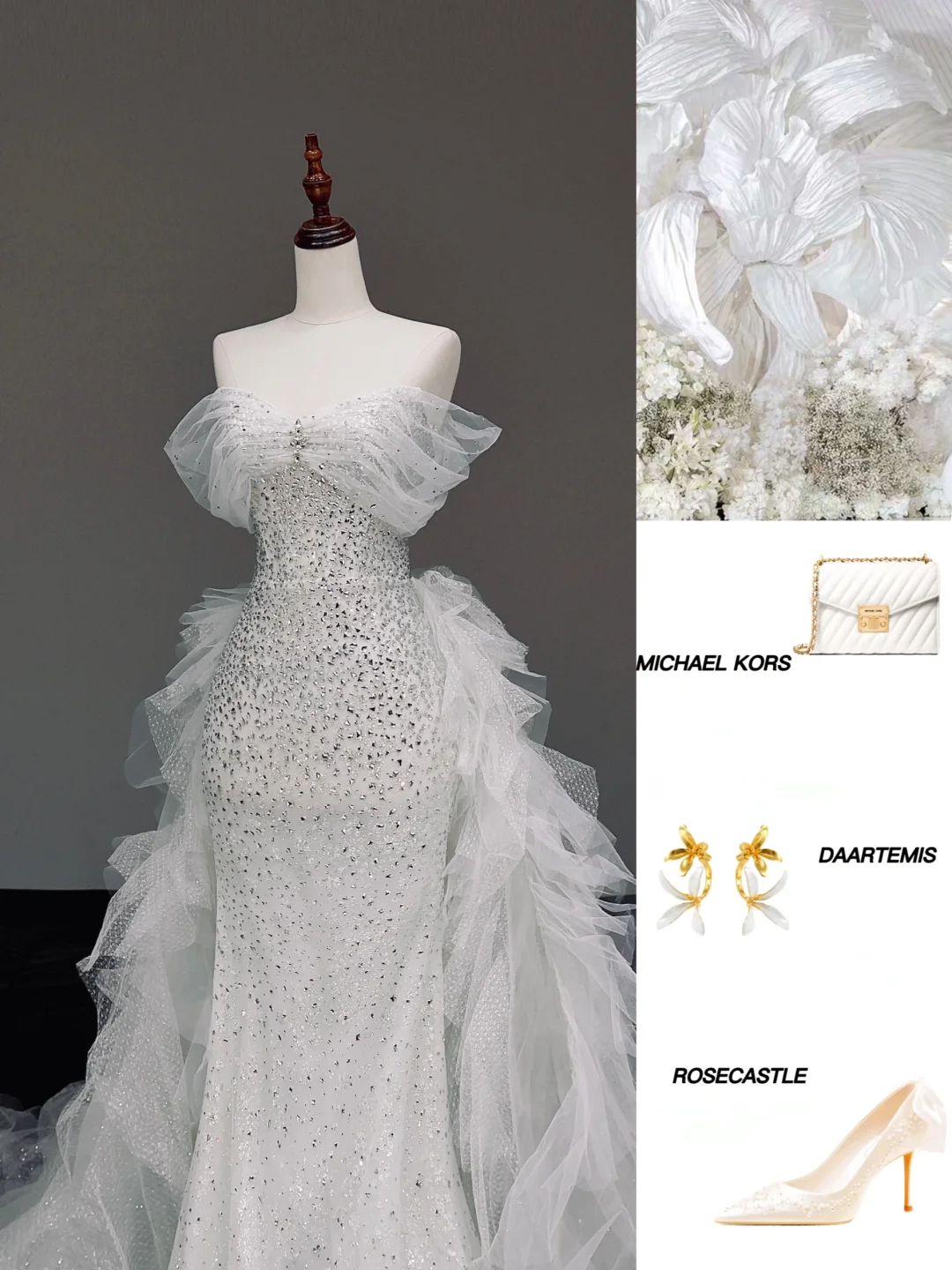 Timeless Bridal Gown Mermaid Sweetheart White Tulle Wedding Dresses Bridal Gowns DP845