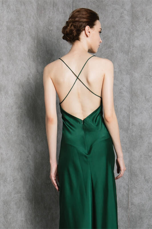 Dark Green Midi Slip Dress