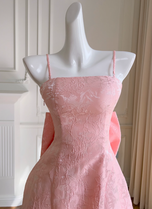 Pink Sweet Spaghetti Strap A-Line Short Prom Dress ED01042