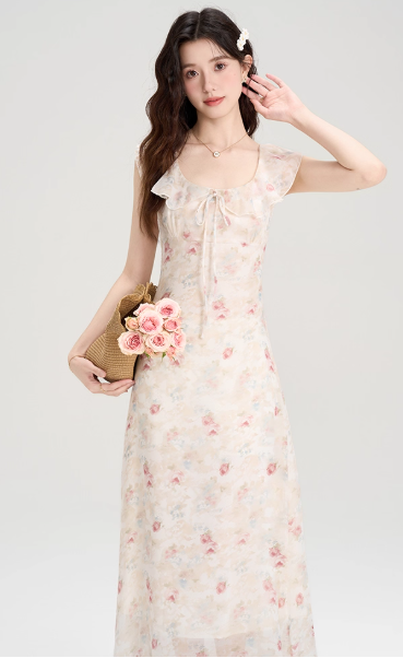 Gentle French sleeveless Sweet Floral Dress ED01049