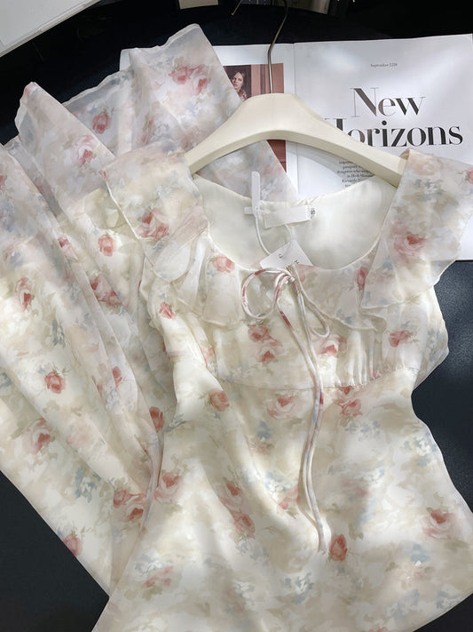 Gentle French sleeveless Sweet Floral Dress ED01049