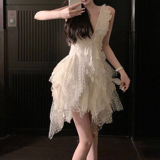 French retro lace dress birthday dress ED01053