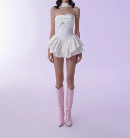 Fairytale White Strapless Short Prom Dress for Party&Birthday_Elegant Evening Dress ED01115
