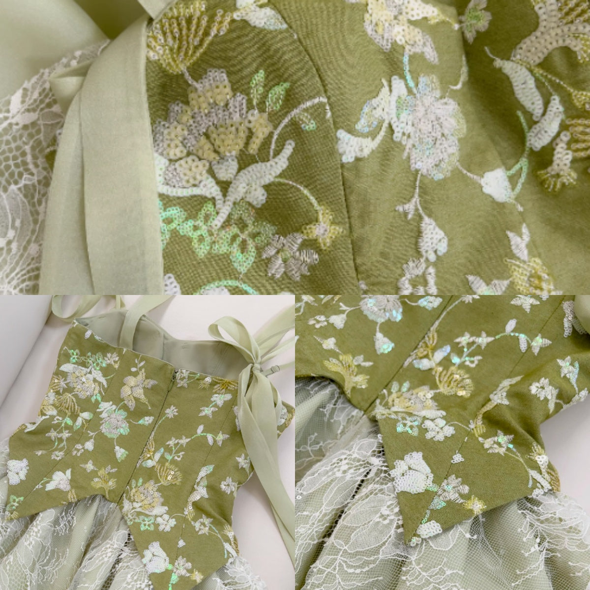 Olive Green A-line Mesh Lace Sequined Short Prom Dress Homecoming Dress ED01198