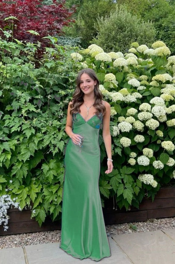 Elegant Blue_©µ Spaghetti Strap Mermaid Gown for Prom&Party Sleeveless Satin Vintage Formal Evening Dress ED01407