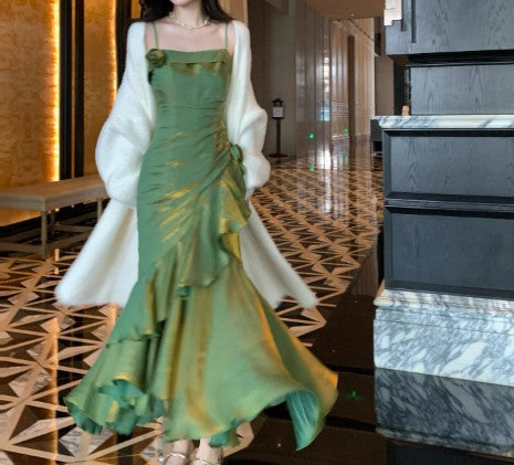 _¤ï_Elegant Satin Prom Dress for Quinceanera&Party-Fairytale A-line Straps Evening Gown for Birthday ED01484