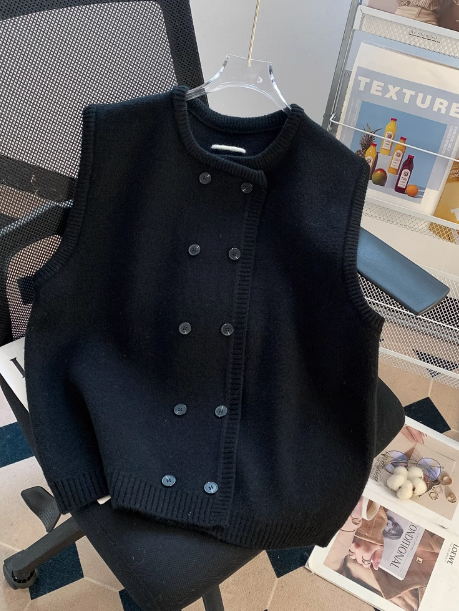 Breasted Knitted Vest Sweater HZ1024