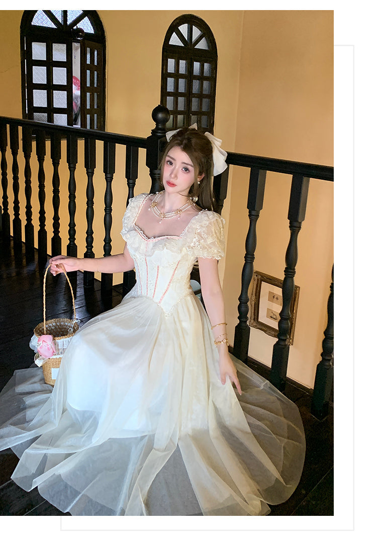 Light Apricot A-Line Sweetheart Neck Tulle Lace Long Prom Dresses Sweet Birthday Evening Gowns HZ1024