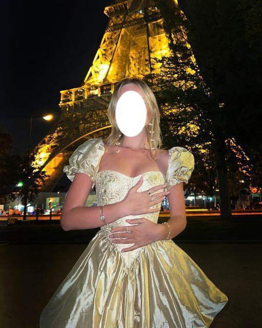 Yellow Square Neck A-Line Satin Homecoming Dresses Short Sleeves Prom Dresses HZ1024