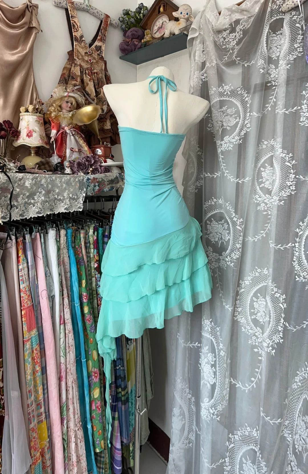 Blue Halter Bodycon Short Party Dress HZ1024