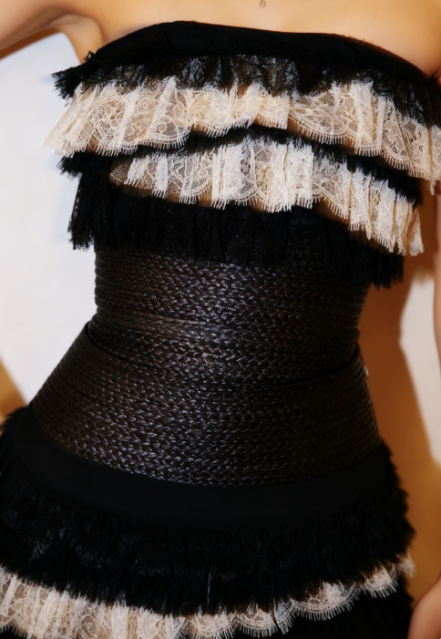 Black Bodycon Strapless Short Lace Party Dress Homecoming Dress HZ1024