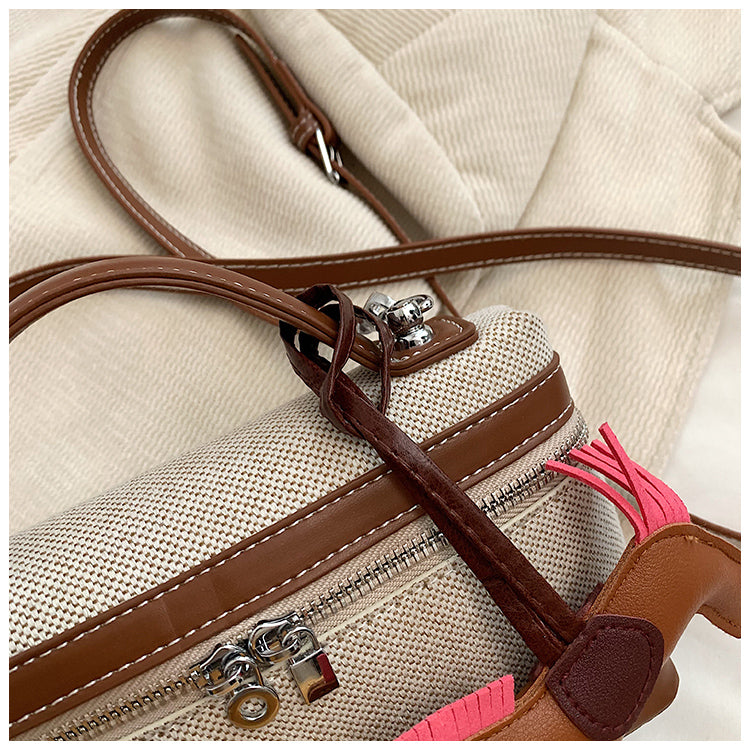 Casual versatile canvas messenger bag square bucket bag ED0380