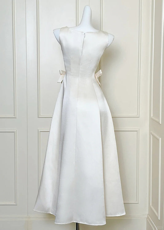A-Line Square Neck Birthday Dress Satin Sweet 16 Dress Graduation Dress HZ1024