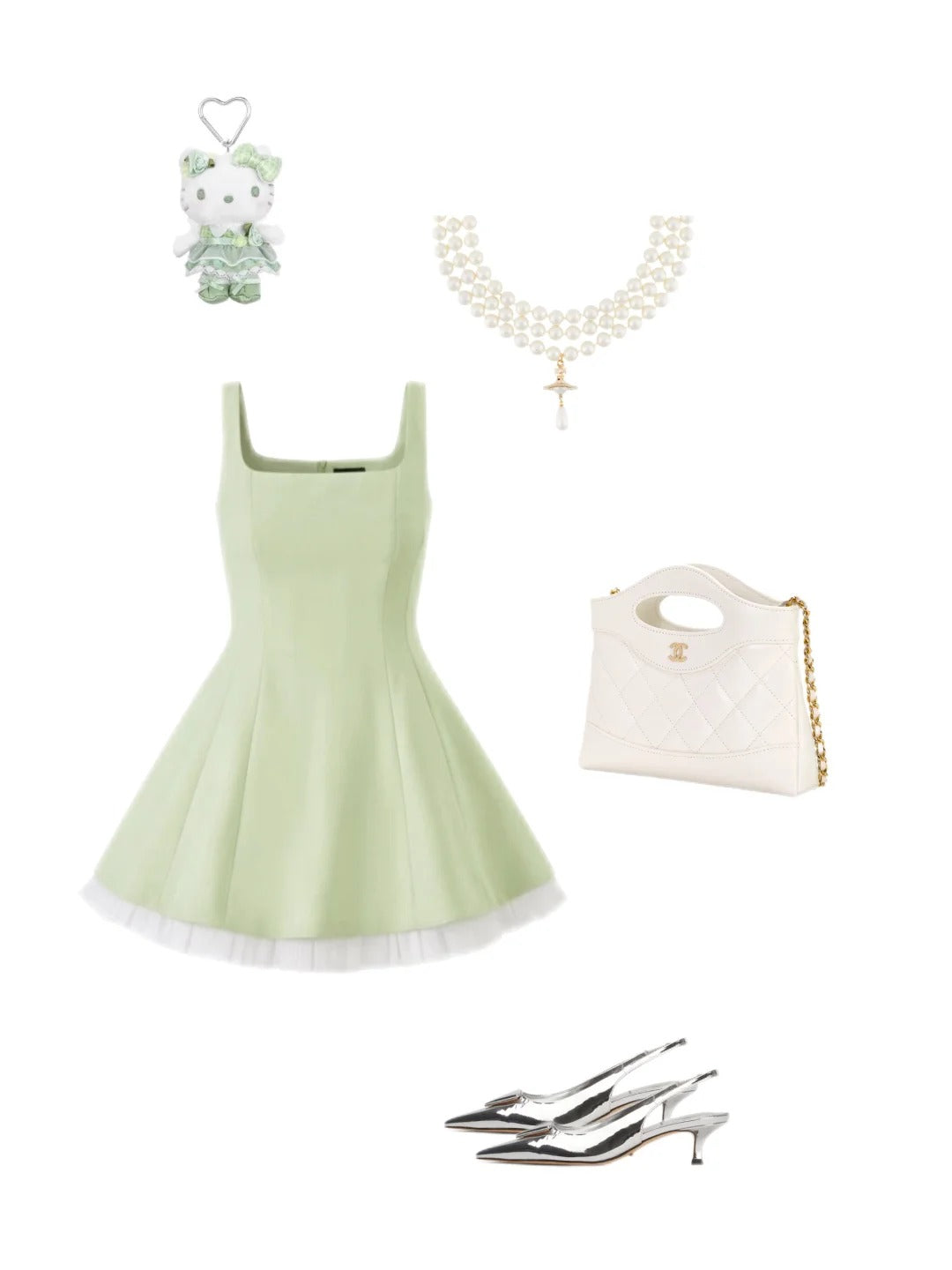 Square Neck A-line Satin Short Prom Dresses, Green Homecoming Dresses HZ1024