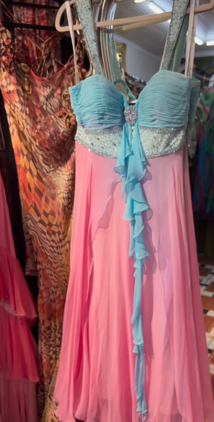 Straps Sheath Birthday Dresses Chiffon Pink Formal Dresses HZ1024