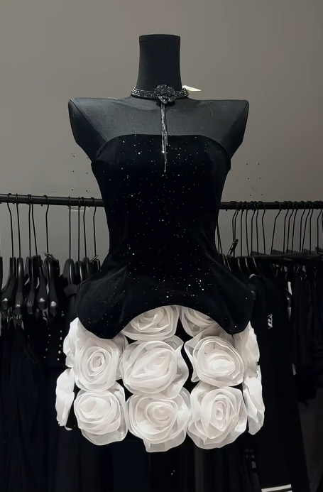 Strapless Sheath Black Birthday Dresses Sexy Sequin Christmas Evening Dresses HZ1024