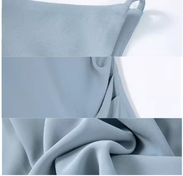 blue sleeveless short suspender skirt HZ1024
