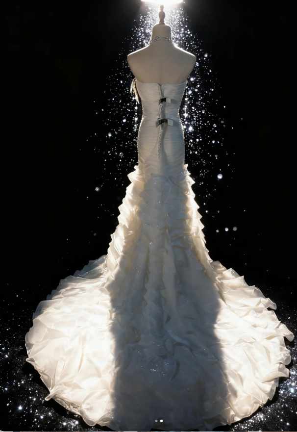 Sweetheart Neck Mermaid Long Wedding Dresses Chiffon Sleeveless Bridal Gowns White Bridal Dresses HZ1024