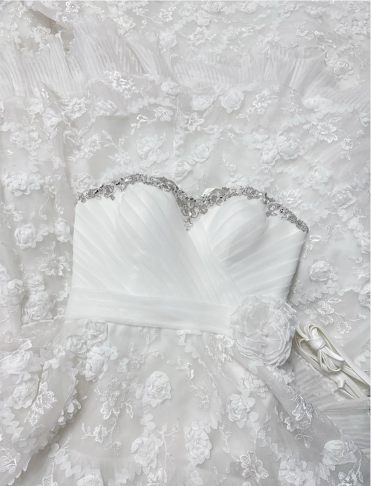 Retro Sweetheart A-Line Long Weddng Dresses Lace Appliuqes White Bridal Gowns Sleeveless Bridal Dresses ED05567