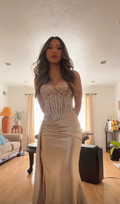 Sexy Spaghetti Straps Sheath Long Prom Dresses Satin Applique Champagne Evening Dresses ED05621