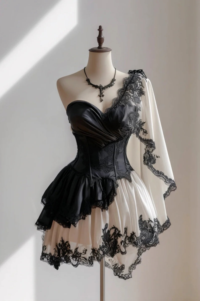 Chic Black Prom Dress A-Line Party Dress Satin Sleeveless Birthday Dress ED06758