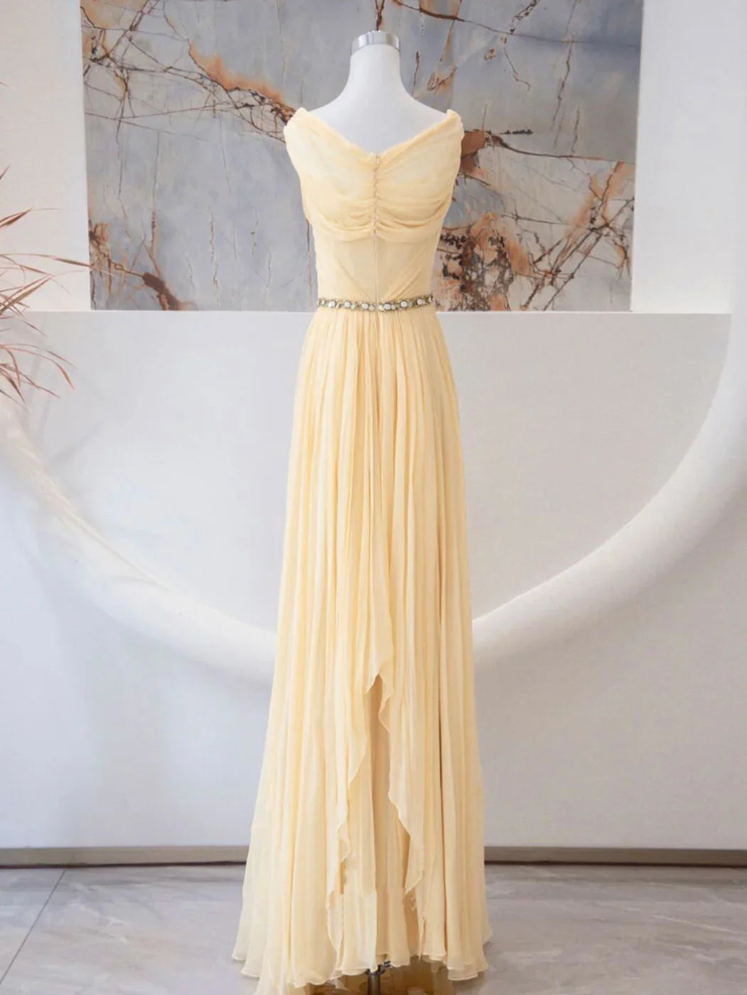 A-line Sweetheart Neck Chiffon Long Prom Dress, Chiffon Formal Evening Dress ED0751