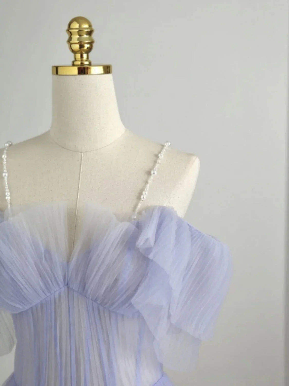 A-Line Purple Tulle Long Prom Dress, Purple Formal Dress ED0765