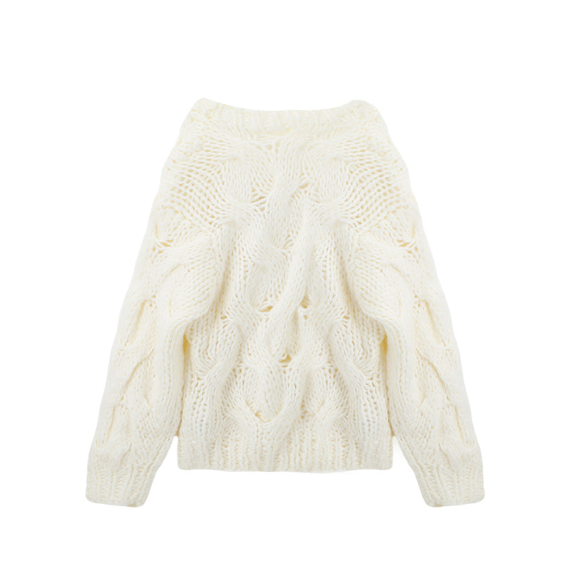 style bear thick needle twist long sleeve sweater HZ1024