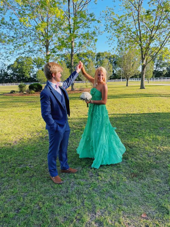 Simple Halter Green A Line Prom Dress Party Dress SH1193