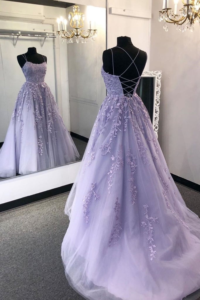 modest lilac long prom gowns, chic lace prom dresses, formal evening dresses for teens cg6801