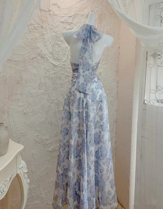 Sexy Chiffon Floral Prom Dress Party Evening Dress SH1240
