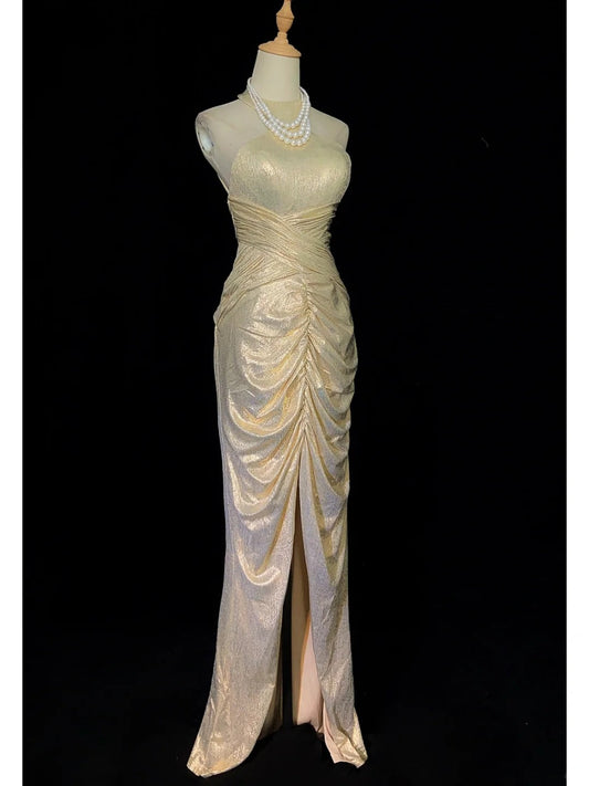Charming Prom Dress Halter Pleated Prom Gown Gala Dress Party Dress Evening Dress D2357