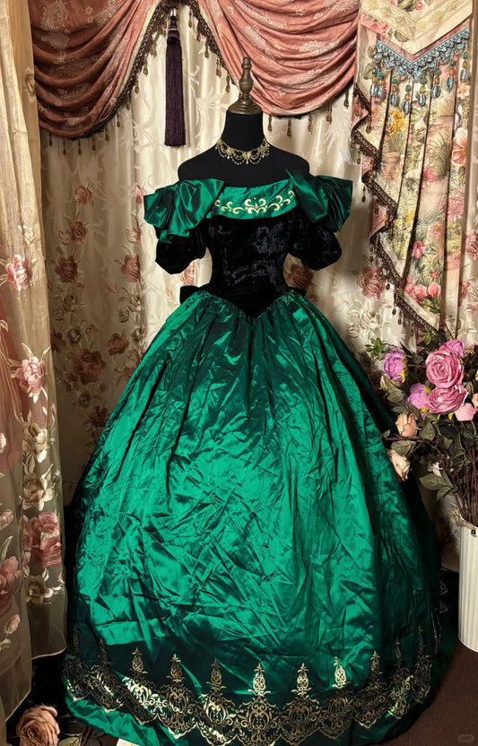 Elegant Ball Gown Off Shoulder Print Prom Dress Evening Dress Dancing Dress Princess Dress D2369