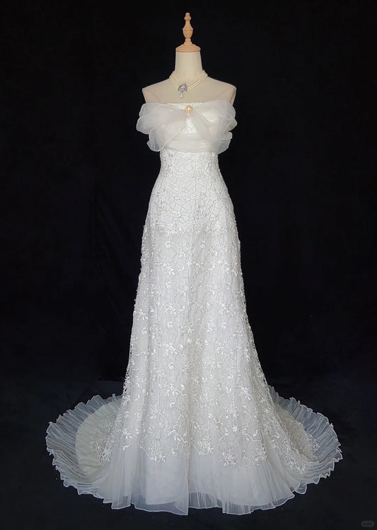 Charming Wedding Dress Strapless Tulle Prom Gown Evening Dress Gala Dress Prom Dress D2422