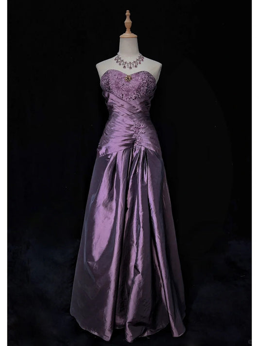 Charming Prom Dress Sweetheart Embroidered Pleated Prom Gown Evening Dress Gala Dress Business Dinner Dress D2447