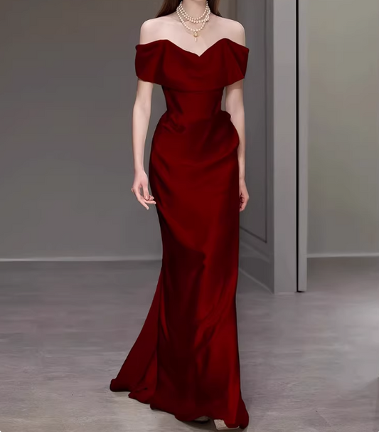Charming Prom Dress Off Shoulder Floor Length Prom Gown Evening Dress Gala Dress D2525