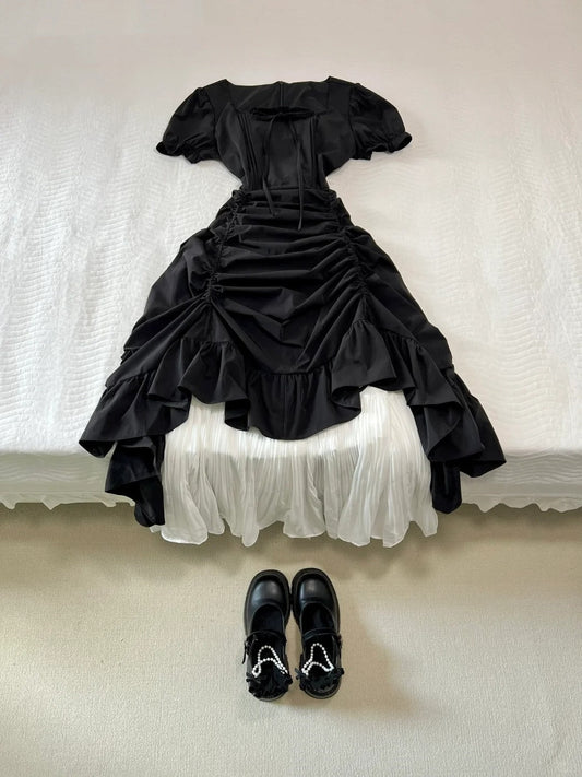 Beauty Prom Dress Square Neck Pleated Prom Dress Evening Dress Party Dress D2590