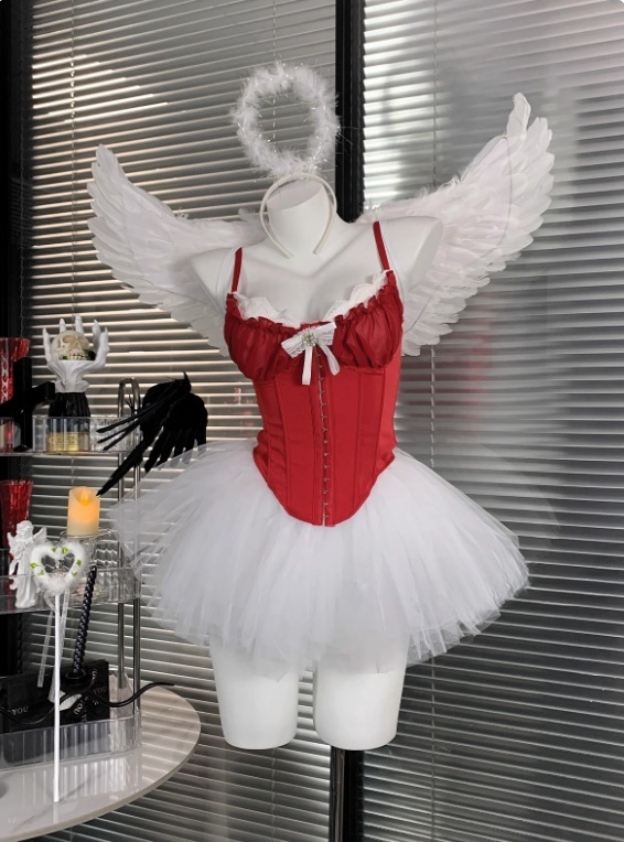 Beauty Spaghetti Straps Tulle Halloween Costumes Cosplay Dress Short Women Dress D2668