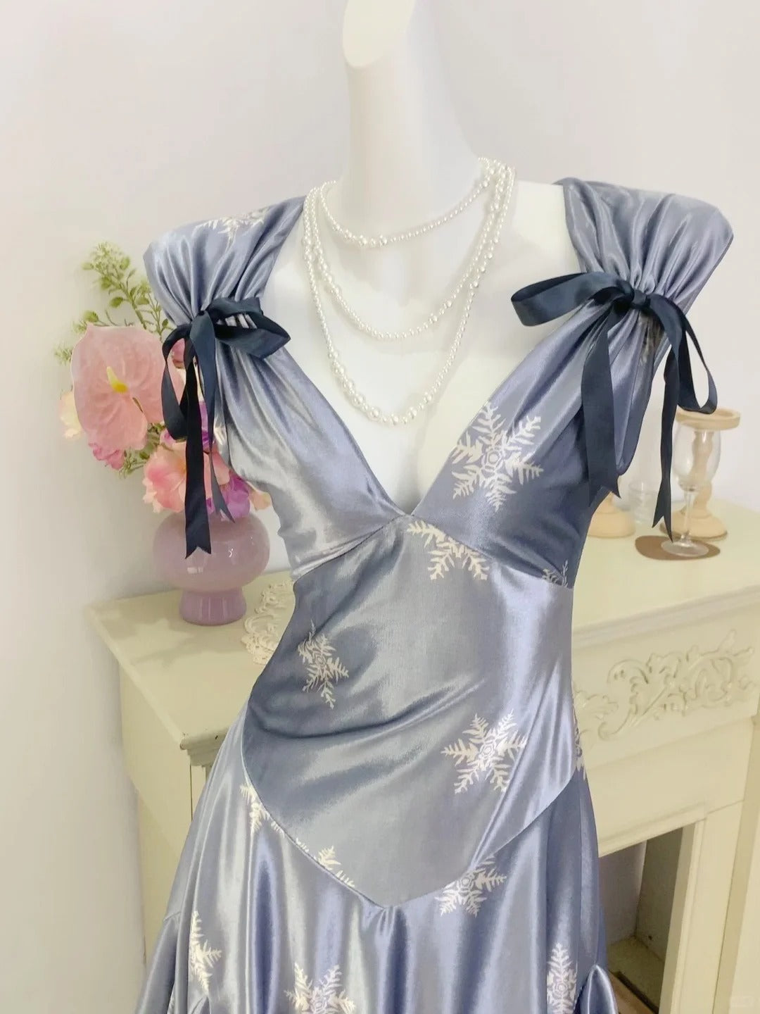 Beauty Homecoming A Line Dress V-neck Print Short Prom Dress Party Dress D2733