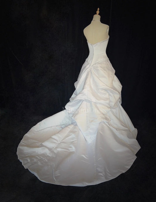 Elegant A Line Strapless Pleated Wedding Dress D2889