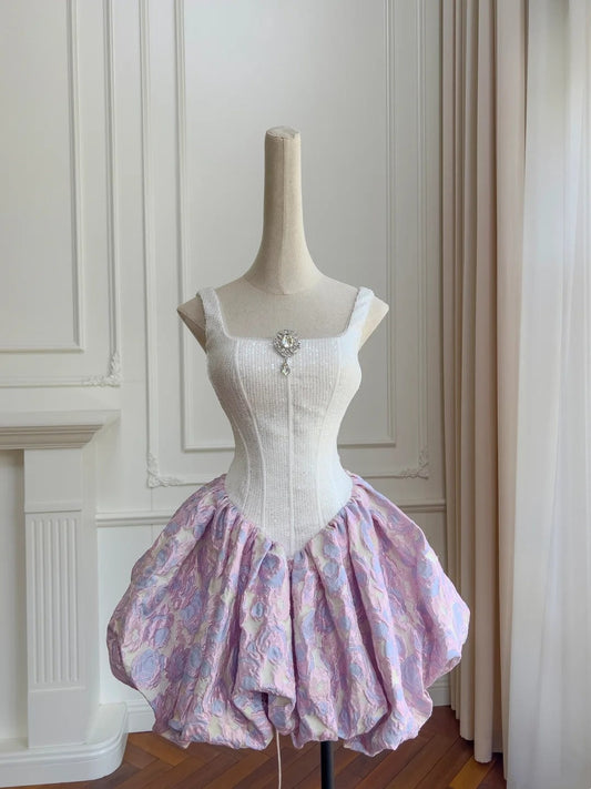 Cute Homecoming Dress Square Neck Pleated Short Prom Dress Birthday Party Outfits Cocktail Dress D3336