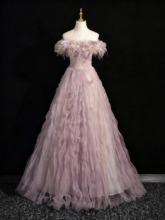 Beauty Prom Dress Off Shoulder Tulle Evening Dress Birthday Party Dress D3367