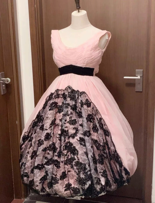 Cute Homecoming Dress Crew Neck Pleated Short Prom Dress Evening Dress Birthday Party Outfits D4061