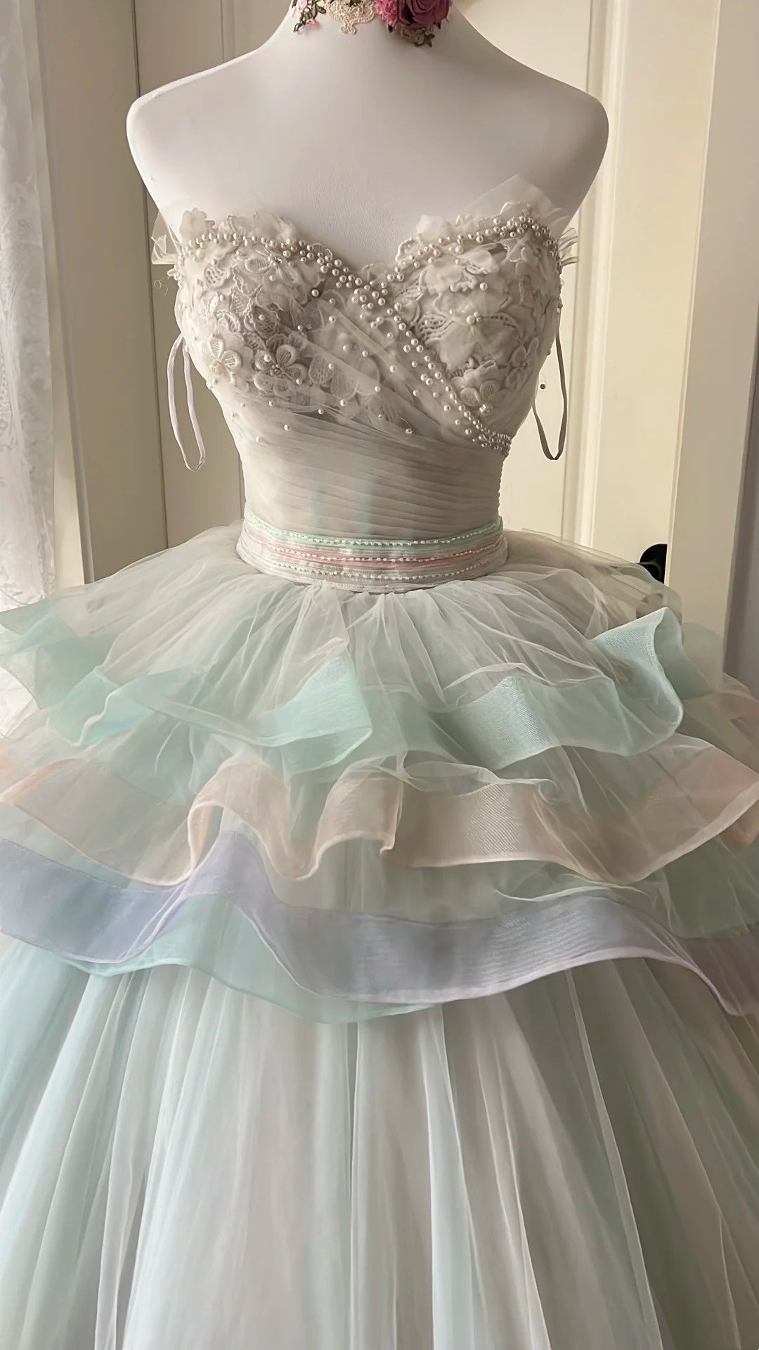 Charming Prom Dress Sweetheart Pleated Tulle Ball Gown Evening Dress Quinceanera Dress D4148