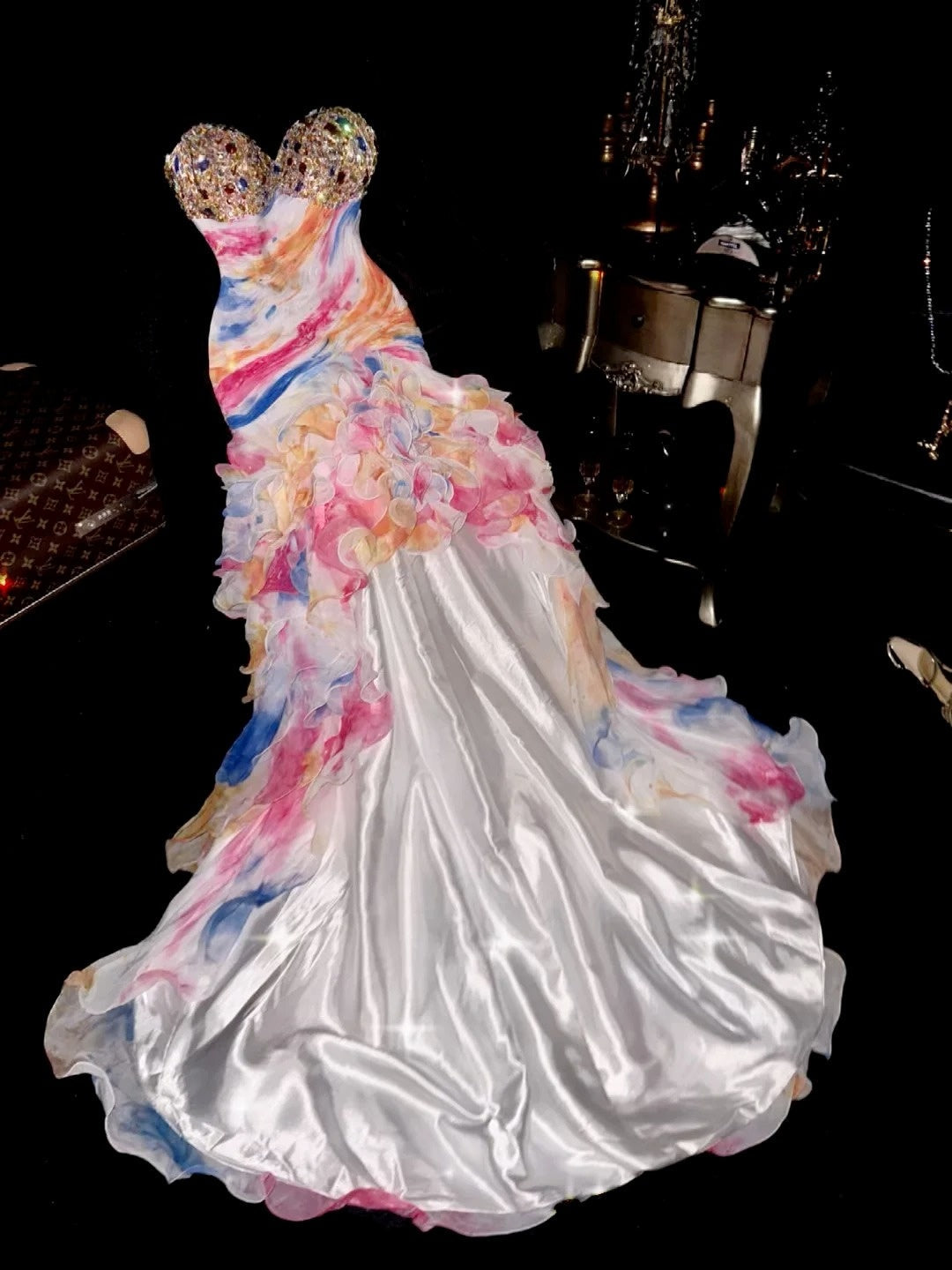 Colorful Prom Dress Sweetheart Pleated Ruffle Evening Dress Gala Dress Formal Dress D4294