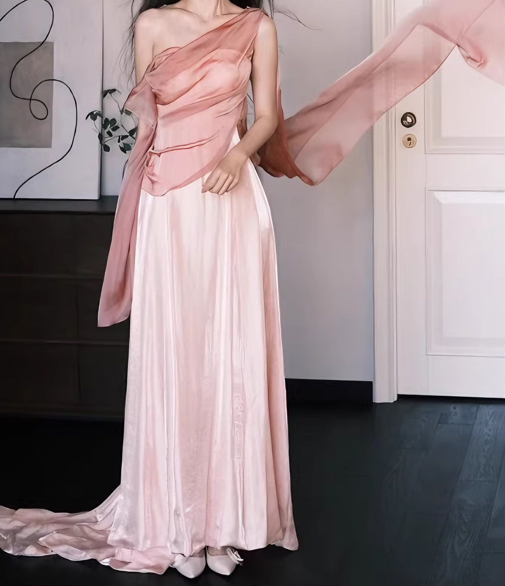 Charming Prom Dress One Shoulder Pleated Gala Dress Formal Dress Evening Dress D4389