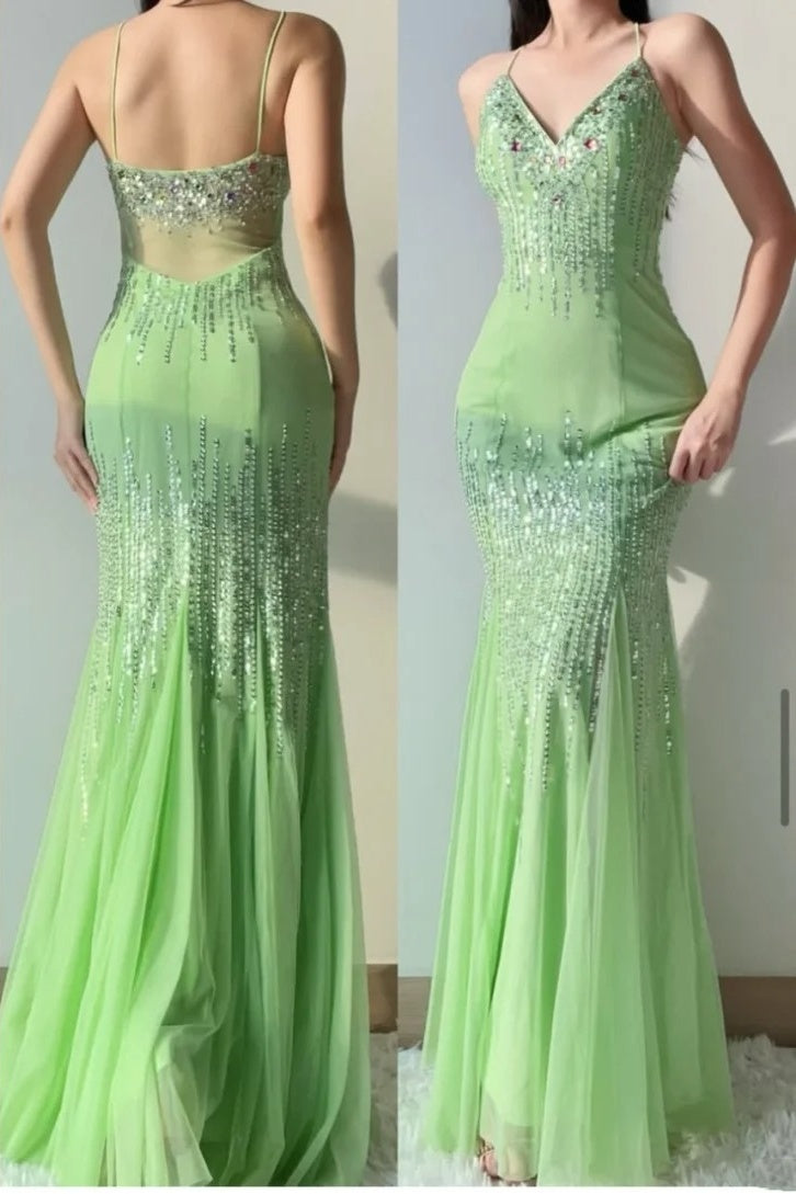 Charming Prom Dress V-neck Pleated Tulle Gala Dress Evening Dress Formal Dress D4409